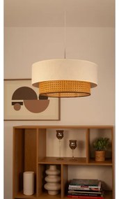 NATIA zsinóros függőlámpa 1xE27/60W/230V fehér/barna