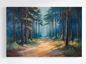 Poszter Tájkép Természet Erdő Fák Fenyő Út Ösvény 120x80
