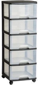 Curver Polc fiókokkal fekete 5x20