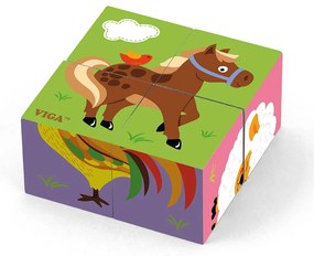 Fa képes kockák gyermekeknek Viga Farm