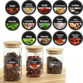 Színes Fűszermatricák Befőttesüveg Címkék 120 db Plusz Minőség