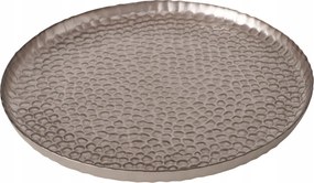 Üvegtányér Kerek Arany Mintával, Tálalható Ételekhez, Átm. 28 CM