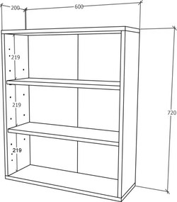 Zaria 2 ajtós fali fürdőszobai szekrény, Fényes fehér / Fehér, MDF, 60 x 22 x 72 cm