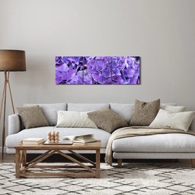 Lila virágok képe (órával) (90x30 cm)