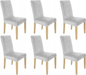 6DB-OS Székhuzat Szett Világos Szürke Velúr Elasztikus