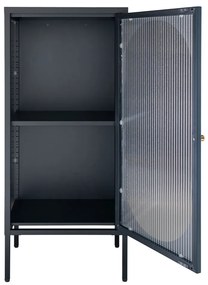 Adelaide vitrin, fekete, 1 hullámos üvegajtó 50x35x110 cm