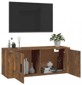füstös tölgy színű fali TV-szekrény 100x34,5x40 cm