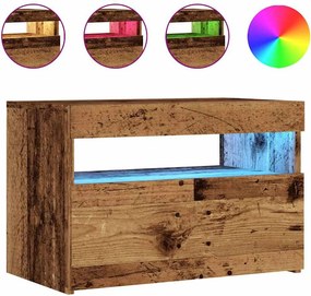 vidaXL antik fa színű szerelt fa TV-szekrény LED-ekkel 60x35x40 cm
