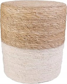 Malami fehér-bézs kötött puff