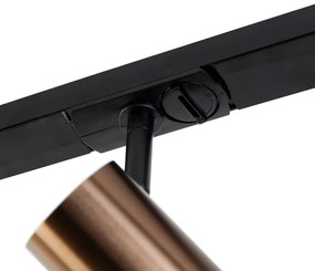 1 fázisú sínrendszer sötét bronz 4 spotlámpával és négyzet alakú tápegységgel - Jeana