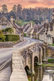 Poszter 61x91,5cm Házak és kőhíd, Assaf Frank