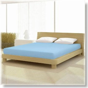Pamut elasthan de luxe kék színű gumis lepedő 120/130x200/220 cm-es matracra