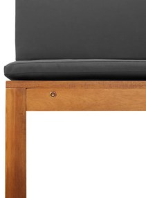 5 részes kerti pad szett párnákkal, tömör akác fából