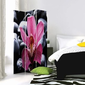 Gario Paraván Zen orchidea virággal Méret: 145 x 170 cm, Kivitelezés: Klasszikus paraván