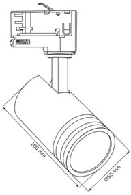 Polux MILANO 327871 Sínreflektor 1x10W/GU10 IP20