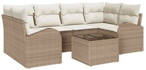 vidaXL Kerti Kanapé Szett párnával tárolóval 7 pcs Beige és krém