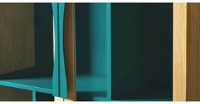 Avon türkizkék könyvszekrény/tálalószekrény - Woodman