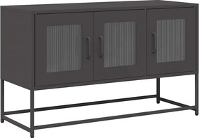 vidaXL fekete hidegen hengerelt acél TV-szekrény 100,5x39x60,5 cm