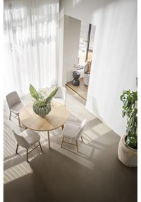 Natúr színű kerek bővíthető étkezőasztal tölgyfa dekorral ø 130 cm Glenside – Rowico