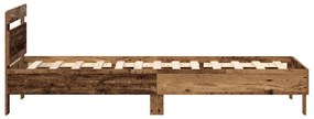 Ágykeret LED világítással Régi fa 90x200 cm Mérnöki fa