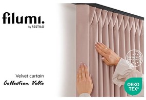 Világos rózsaszín bársony dimout (részleges sötétítő) függöny 200x225 cm Velto – Filumi