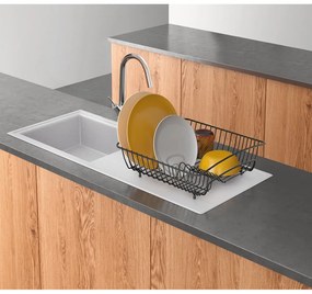 Square Lava fekete rozsdamentes acél edénycsepegtető - Metaltex