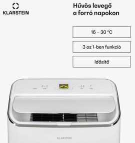 Klarstein Iceblock, mobil klíma, 3 az 1-ben, 12 000 BTU/3,5 kW, 400 m³/h max., fehér