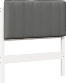 vidaXL Kárpitozott fejtámla Fehér és világosszürke 75 cm Tömör fenyőfa