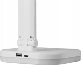 LED RGBW dimmelhető asztali lámpa vezeték nélküli töltéssel, 7W LED/5V USB, fehér