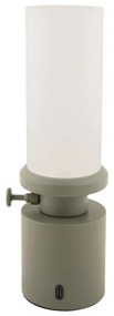 Khaki LED dimmelhető asztali lámpa fém-üveg búrával (magasság 29,5 cm) Camp – Leitmotiv