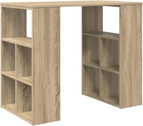 vidaXL Asztal polcokkal tárolóval Sonoma tölgy 90 x 50 x 75 cm Faanyag