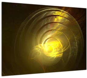 Sárga absztrakt spirál képe (üvegen) (70x50 cm)