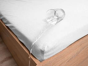 JERSEY fehér vízhatlan lepedő 160x200 cm