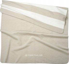 Pamut akril takaró 150x200 Tom Tailor bézs krémszínű jacquard csíkos