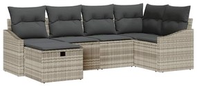 Kerti Kanapé Szett párnával 6 pcs Világosszürke 55 x 62 x 69 cm