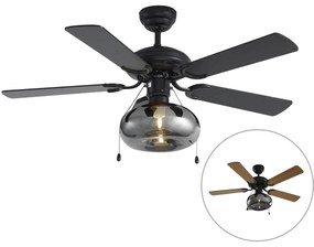 Mennyezeti ventilátor fekete 107,5 cm húzókapcsolóval - Mistral Busa