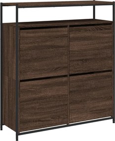 vidaXL barna tölgy cipőszekrény 4 kihajtható fiókkal 100x34x112 cm