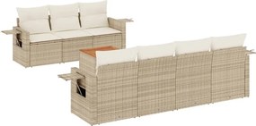 vidaXL 8 részes bézs polyrattan kerti ülőgarnitúra párnával