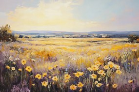 Vászonkép Canvas Tájkép Rét Mezei Virágok Mező Tájkép Nyár 60x40