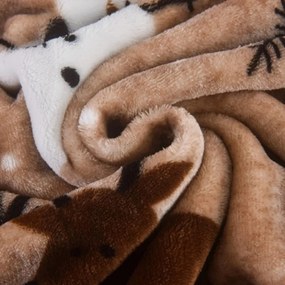 Mikroplüss ágynemű Karácsony Mese barna 200x140cm+90x70cm TiaHome