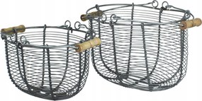 2 db Drótkosár fém, szürke