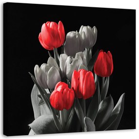 Gario Vászonkép Csokor piros tulipán Méret: 50 x 50 cm