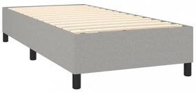 világosszürke szövet rugós és LED-es ágy matraccal 100x200 cm