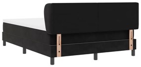 Boxspring Ágy Mattal Fekete 140x190 cm Bársony