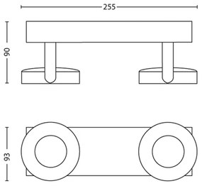 Philips 53172/31/16- LED Dimmelhető lámpa MYLIVING CLOCKWORK 2xLED/4,5W/230V