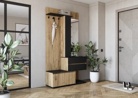 Bafra előszobafal aranytölgy/fekete