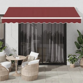 Burgundi vörös kézzel kihúzható napellenző 350 x 250 cm