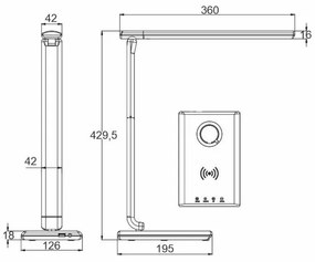 LED Dimmelhető érintős lámpa vezeték nélküli töltéssel MEGGIE LED/8W/230V + USB