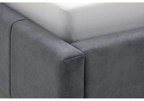 Antracitszürke kárpitozott ágyneműtartós franciaágy ágyráccsal 180x200 cm Lizzano – Meise Möbel