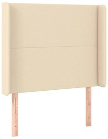krémszínű szövet LED-es fejtámla 83x16x118/128 cm